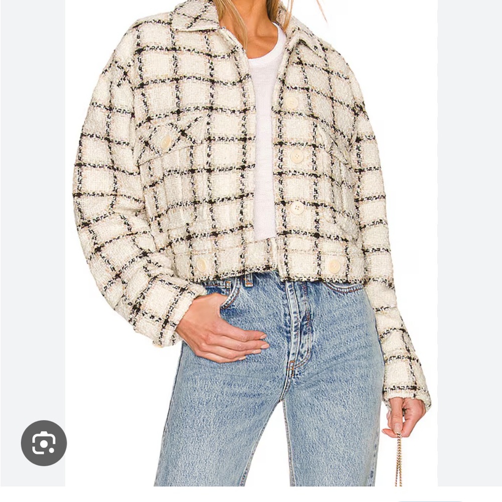 Anine Bing Adriana Tweed Plaid Jacket sz0